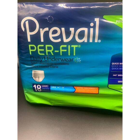 Prevail Per-Fit Large (44"-58") Daily Underwear 18 Count Protective Hygiene - Picture 3 of 3